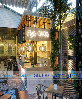 Hình ảnh thiết kế quán cà phê theo tiêu chuẩn Quốc tế tại Thành Phố Hồ Chí Minh