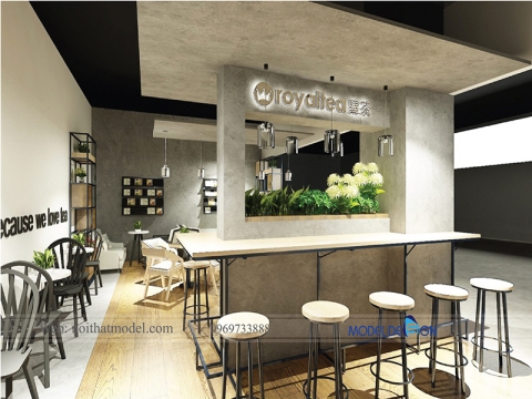 Dự án thiết kế quán cafe - quán trà sữa không gian mở
