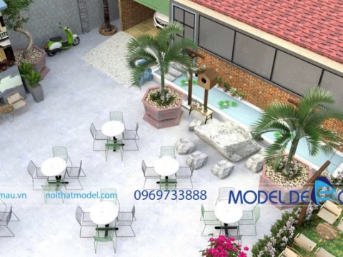 Mẫu quán cà phê sân vườn 200m2