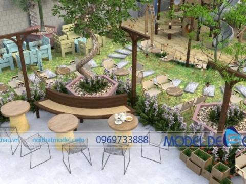Mẫu quán cà phê sân vườn 200m2
