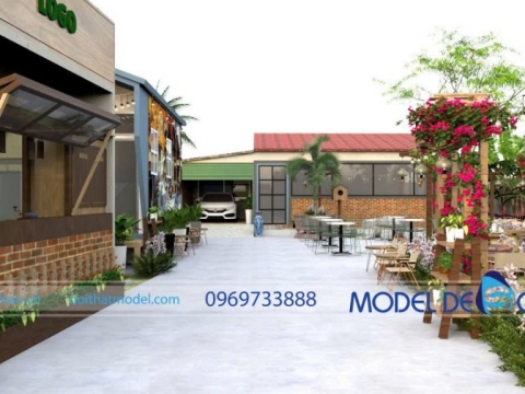 Mẫu quán cà phê sân vườn 200m2