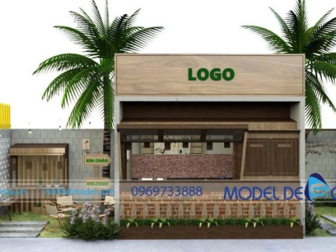 Mẫu quán cà phê sân vườn 200m2