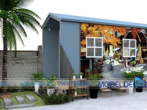Mẫu quán cà phê sân vườn 200m2