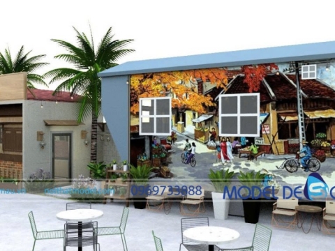 Mẫu quán cà phê sân vườn 200m2