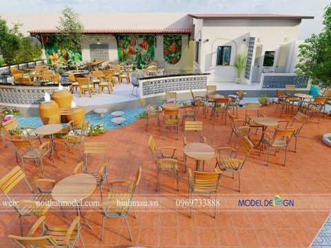 Thiết kế quán cafe mặt tiền 10m với các dự án mới nhất