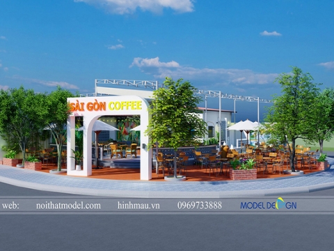 Thiết kế quán cafe mặt tiền 10m với các dự án mới nhất