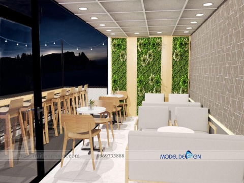 Dự án thiết kế và thi công quán cafe - quán trà sữa giá rẻ tại Bến Tre