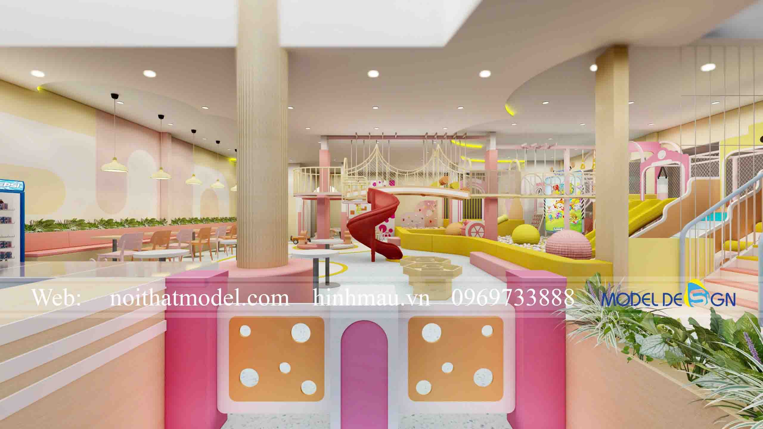 Công trình thiết kế thi công kids cafe 450m2 tại Đồng Tháp 1