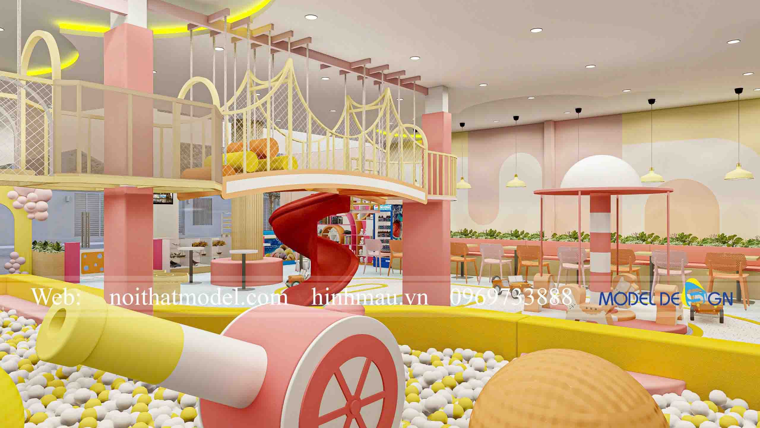 Công trình thiết kế thi công kids cafe 450m2 tại Đồng Tháp 11