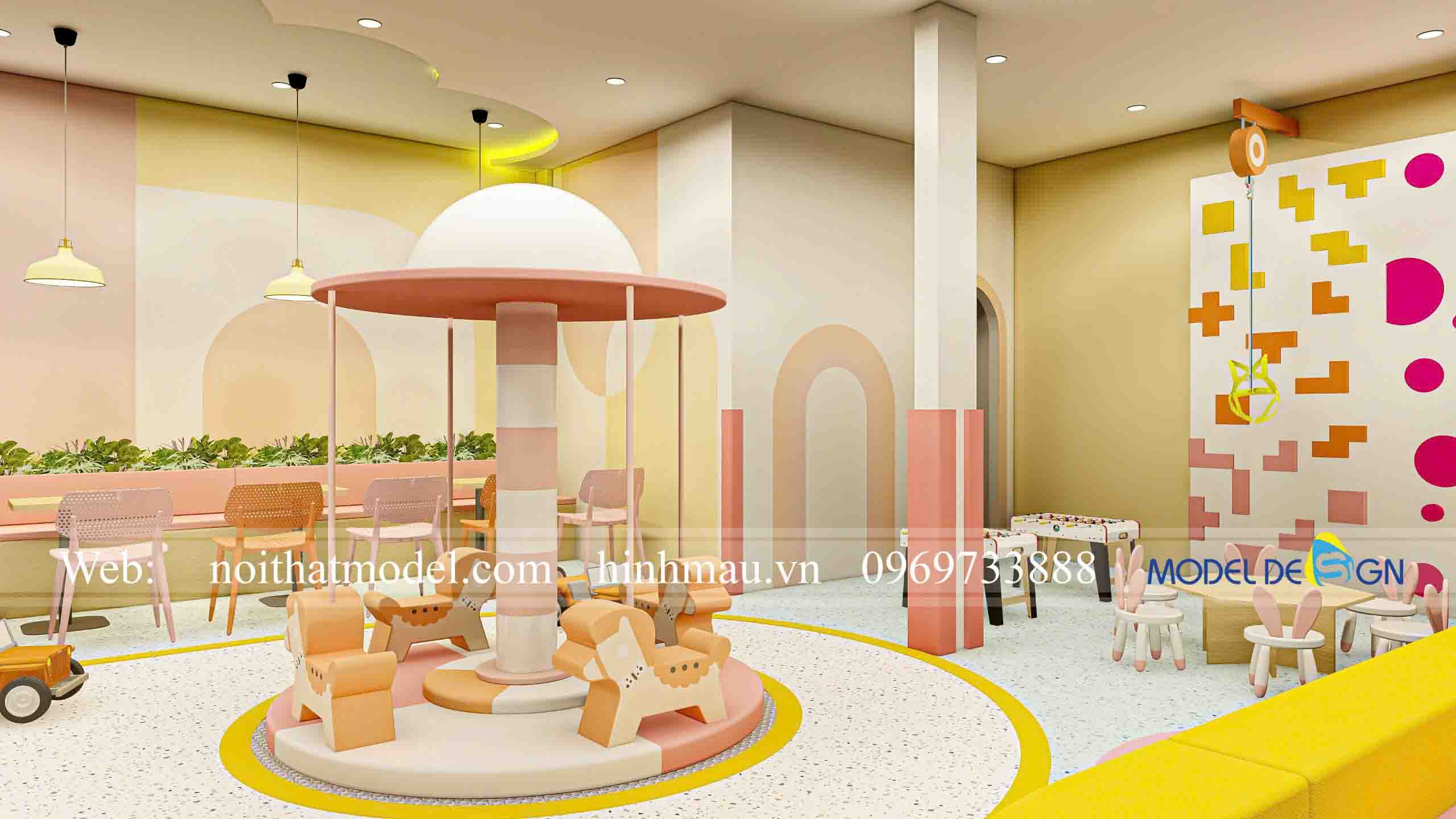 Công trình thiết kế thi công kids cafe 450m2 tại Đồng Tháp 14