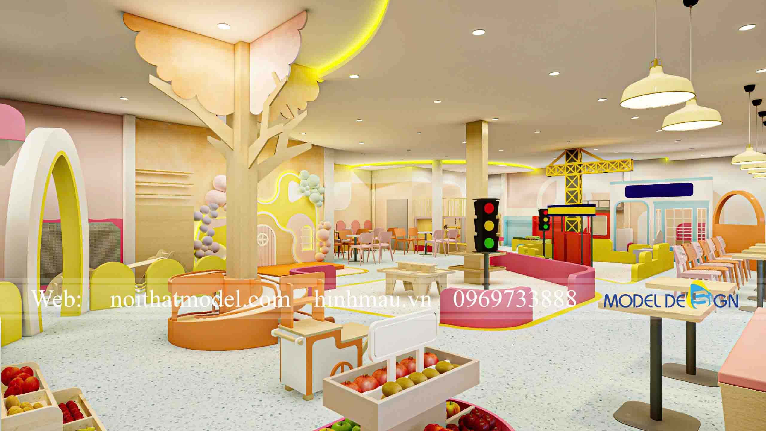 Công trình thiết kế thi công kids cafe 450m2 tại Đồng Tháp 25